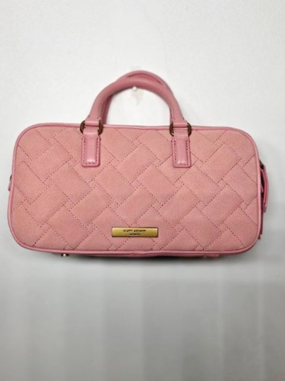 Kurt Geiger London $255 Small Kensington Quilted Duffle Pink Suede Combo NWT! - Picture 9 of 10